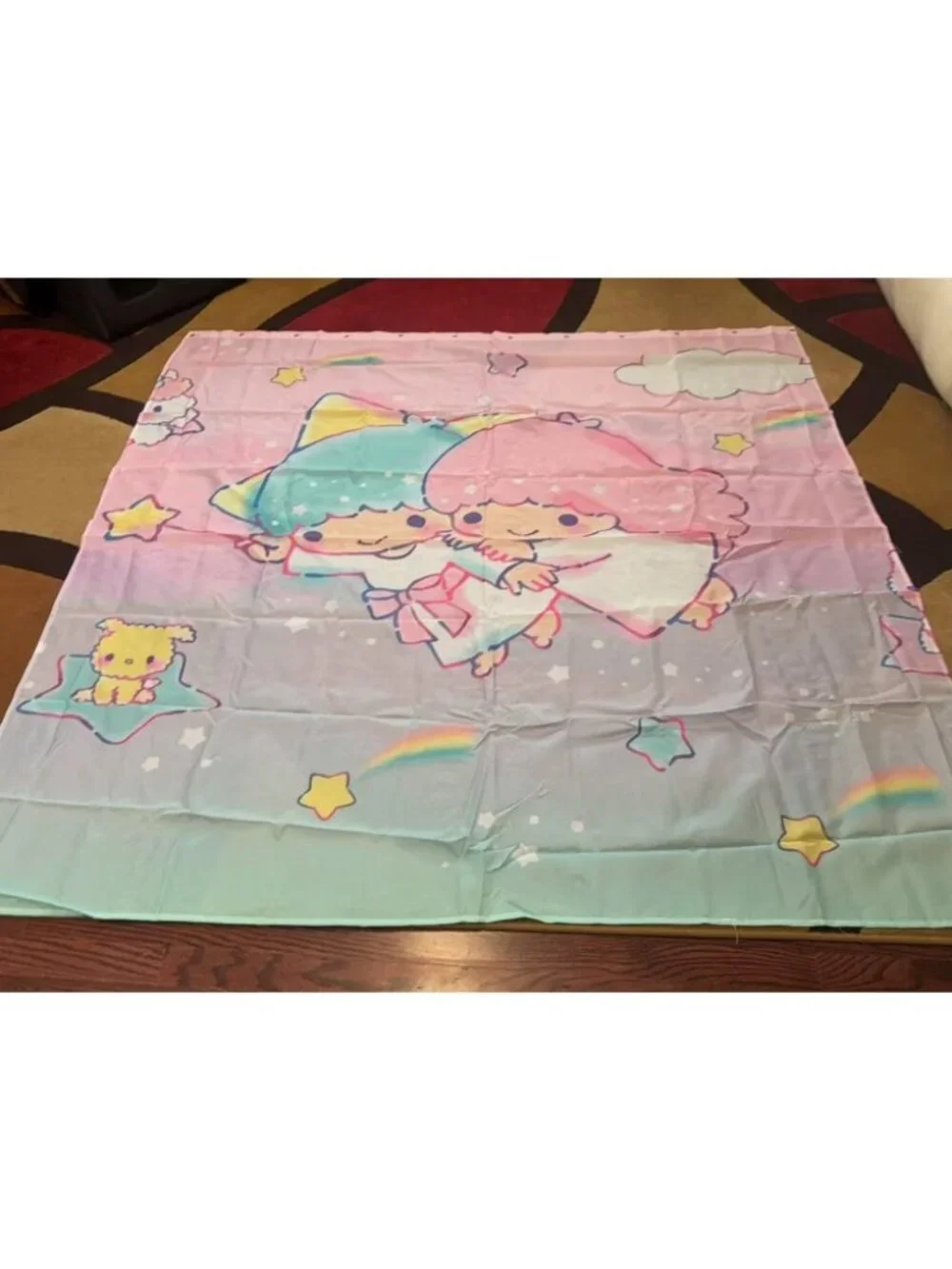 Kawaii Cartoon Twin Stars Shower Curtain 59